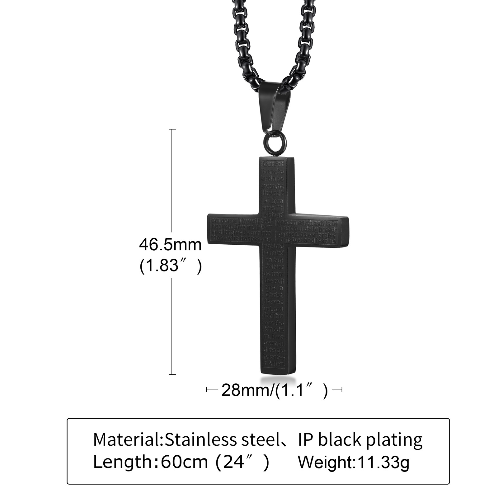 Simple Style Cross Titanium Steel Pendant Necklace Plating Stainless Steel Necklaces