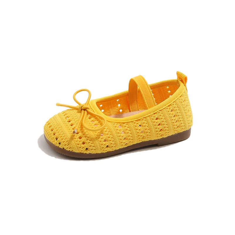 Breathable elastic cute shoes with bow for princess