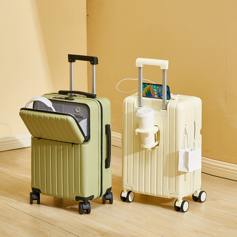 Customized Multifunctional Front-Opening Suitcase for Women 2025 Travel Suitcase Student Trolley Case Men's Password Boarding Case Universal Wheels