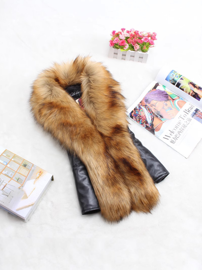 AliExpress falso Cuello de piel de mapache Chaleco corto de las mujeres Otoño e Invierno algodón Delgado Chaleco de piel sintética chaleco