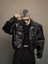 宽松新款春秋季男士皮夹克