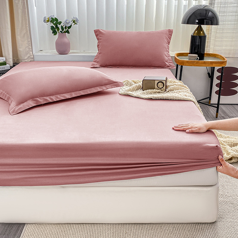 Pasir kacang tempat tidur tunggal Sanding / Lembar dipasang tunggal disikat 90*200cm