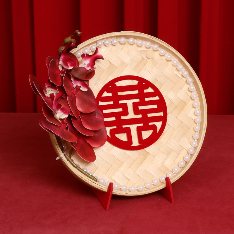 Dustpan ornament set-(burgundy flower + yuanxi) 1 set 300g