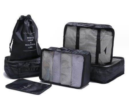 Viaje de siete piezas bolsa de almacenamiento ropa organización bolsa de embalaje equipaje de viaje ropa interior bolsa de almacenamiento al por mayor