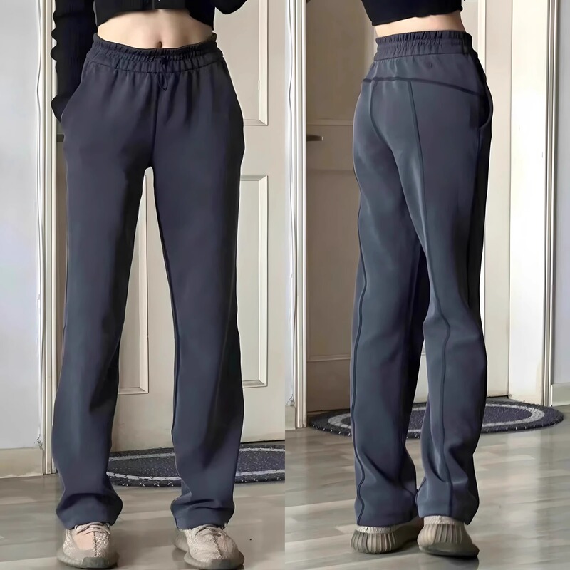 Lu's Flagship Product Softstrome Yoga High-Waisted Straight-Leg Ultra-Lengthening Loose Casual Wide-Leg Sports Pants