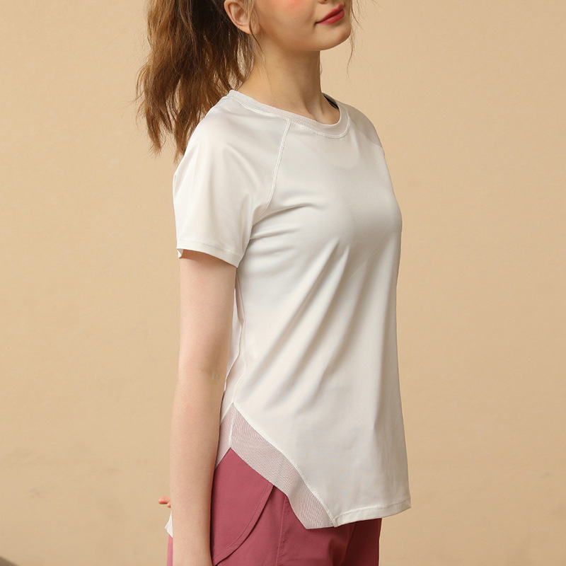 Yoga short-sleeved women's sports blouse mesh top quick-drying loose running fitness casual T-shirt plus size