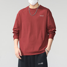 早秋简约款长袖t恤男士新款打底衫宽松圆领简约潮牌卫衣春秋上衣