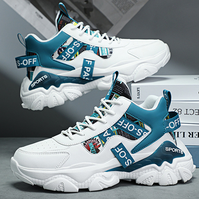 Zapatos de hombre de alta calidad marca de moda Otoño juventud deportes correr casual cuero impermeable estudiante red plataforma roja zapatos de papá