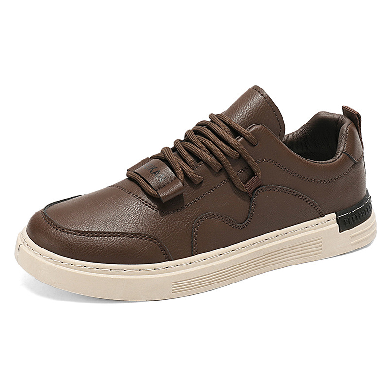 Men's Shoes 2025 New Spring Leather Breathable Sneakers Trendy All-match Sports Casual Shoes Waterproof Work Shoes for Men
