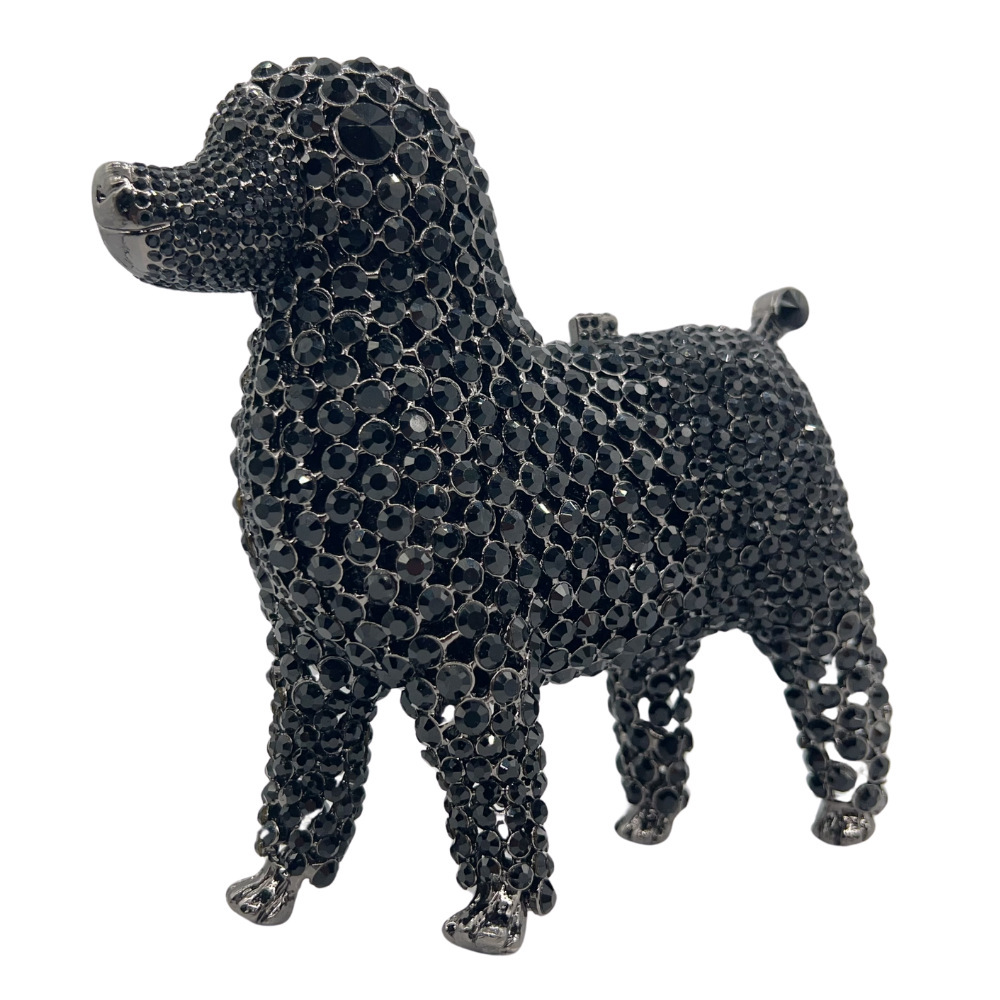 Animal transfronterizo perros diamantes bolsas de cena Europa y América banquete lleno de diamantes bolsas de mano bolsas de cena de mujer embragues de piedra