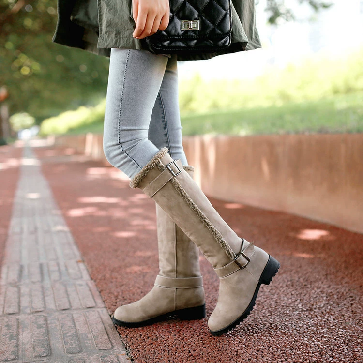 Демисезонный ремень, пряжка, высокие ботинки, корейский стиль, большой размер