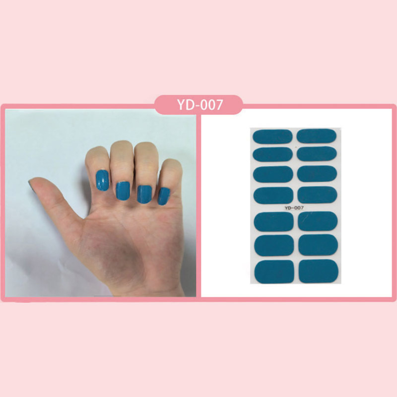 El nuevo parche de uñas en polvo de cebolla de color sólido de Idi 14 pegatinas de uñas pegatinas impermeables duraderas sin sellar fábrica al por mayor