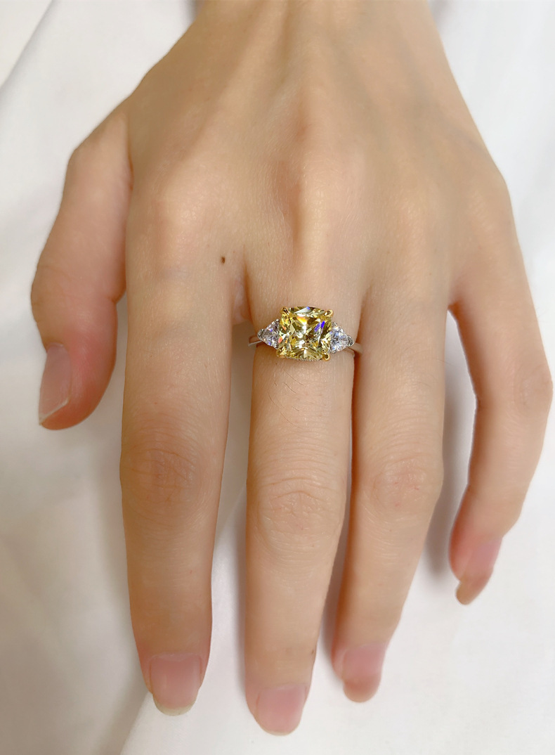 Fashion Geometric Sterling Silver Inlay Zircon Rings 1 Piece