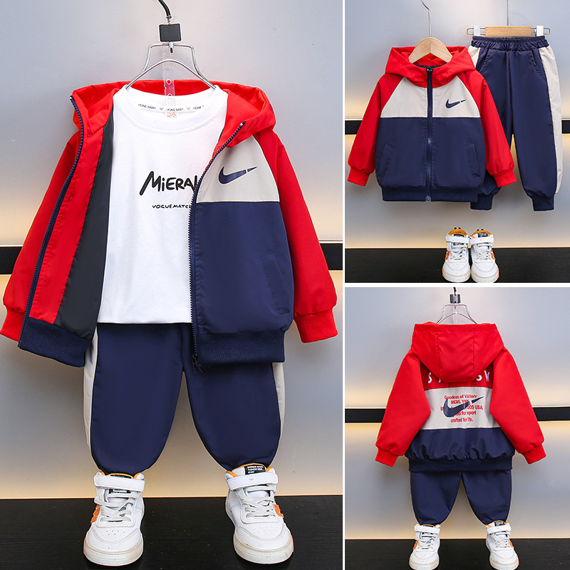 男童秋装冲锋衣套装新款儿童帅气洋气中小童男孩开衫春秋网红童装