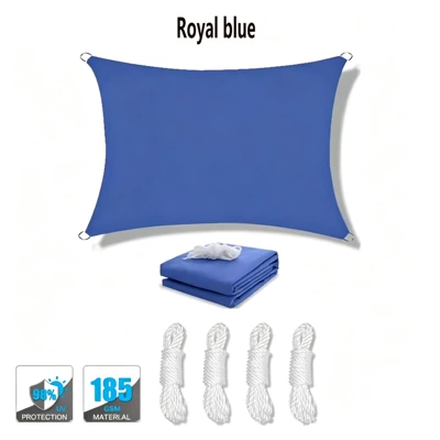 Avtomobil yan çətirləri – rainproof sunshade 4-corner sail, outdoor - royal-blue-2x2m