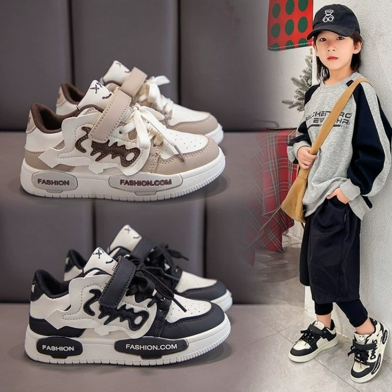 Нейтральная спортивная обувь для детей весной и осенью повседневная обувь резиновая 4 года ПУ амортизация