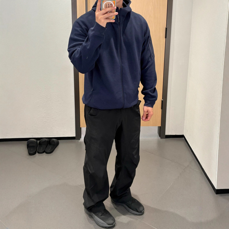 【Jtfs】'No Logo / Olera Waffle Comfortable Stretch Simple Warm Hooded Jacket