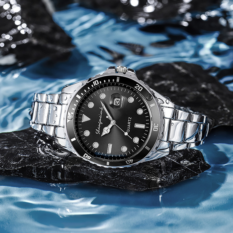Tiktok vert Shangmei Water Ghost Couple montre en alliage calendrier lumineux étanche_voghion.com