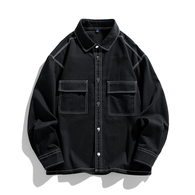 MT - 2362 camisa de alta calidad de datos pesada de moda de algodón lavado con agua