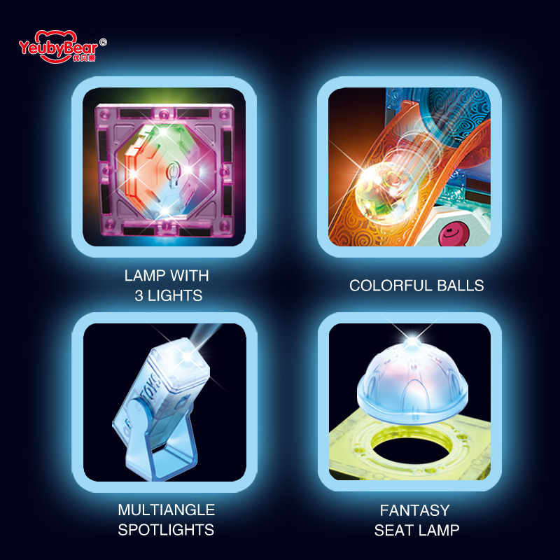 Bloques magnéticos con rodillos y tubos para niños