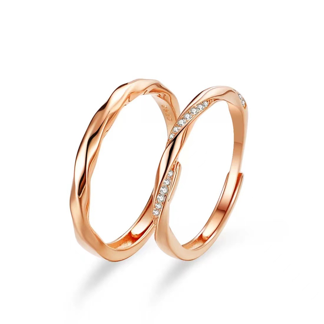 Mobius s925 plata esterlina luz año pareja anillo hombres y mujeres par de luz lujo nicho anillo abierto joyería al por mayor
