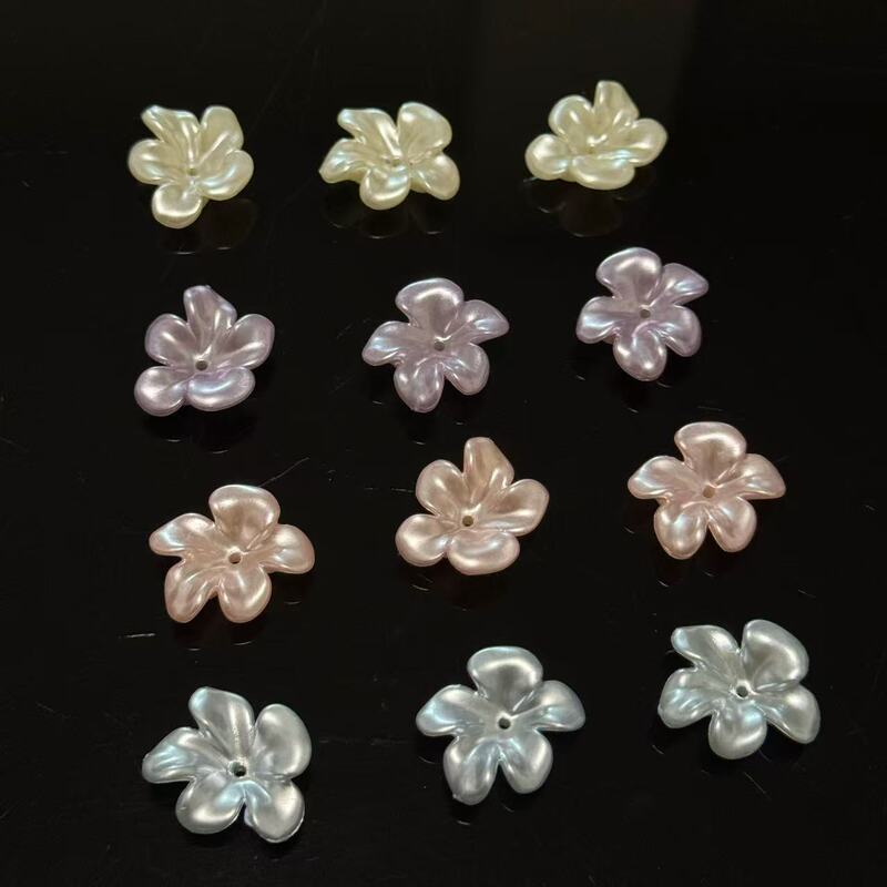 Pearlescent Irregular Small Flowers 25*25mm Flat Bottom DIY Shoe Charms Hair Accessory Decoration Design Accessories Wholesale