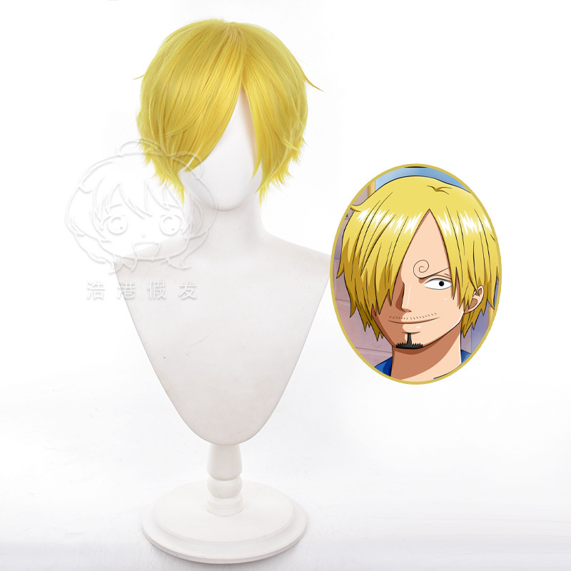 [Haogang] One Piece King Shanzhi cosplay Wig with Short Hair and Golden in stock on Top Side