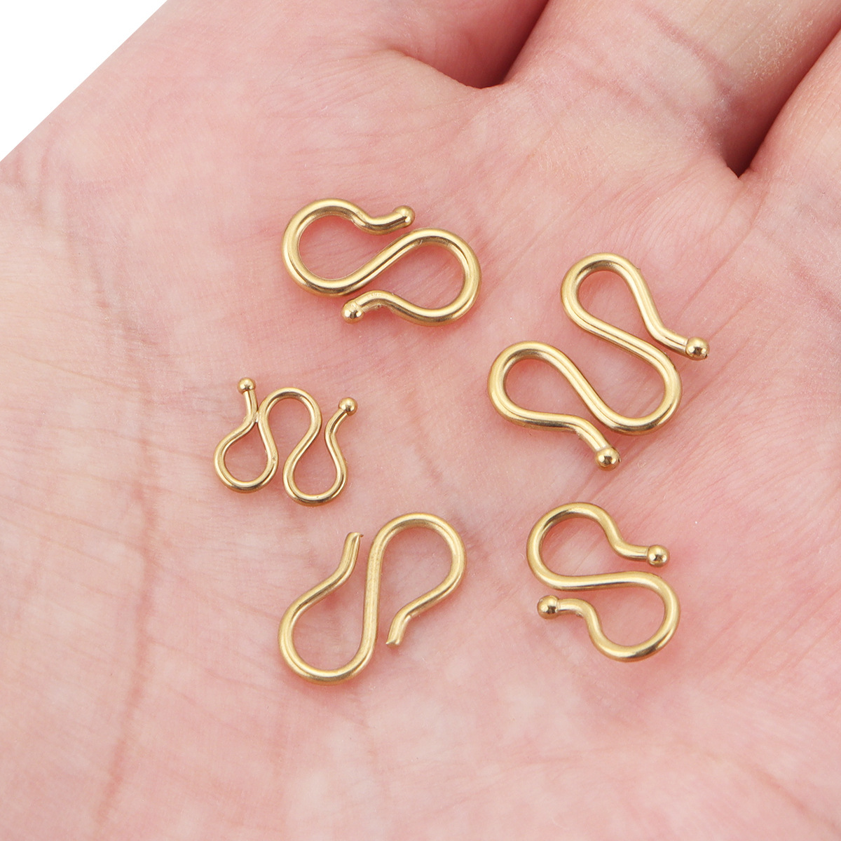 Stainless Steel Plated with 18K Gold m Buckle S Buckle Bracelet Necklace End Connector Handmade DIY Jewelry Materials Accessories Wholesale