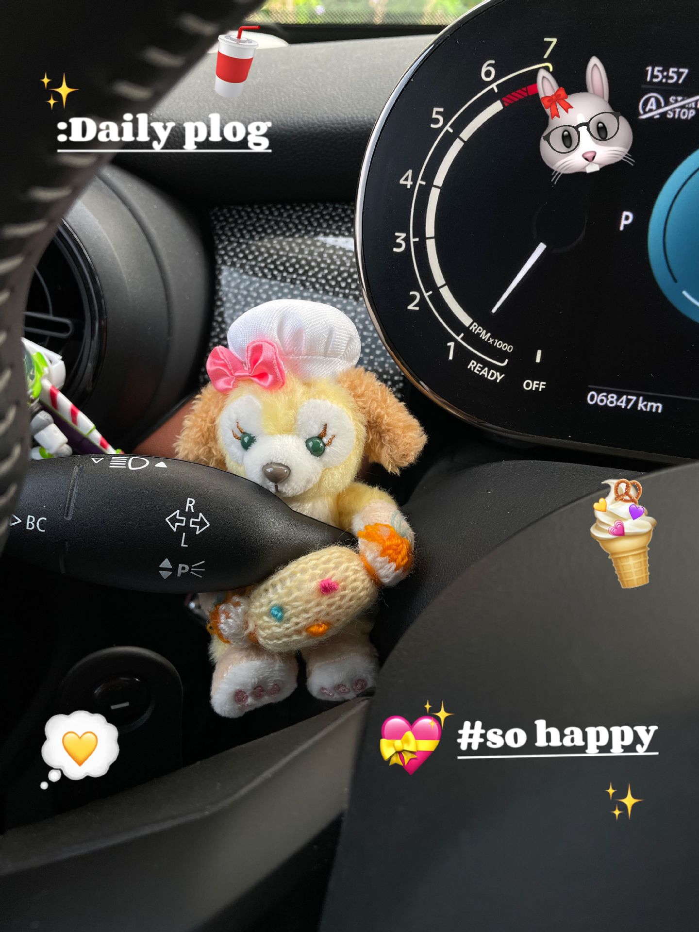 Cute cocinero perro personalidad portador cubierta de luces de dirección cubierta de limpiaparabrisas de chicas corazón de chicas interior de automóviles hecha a mano