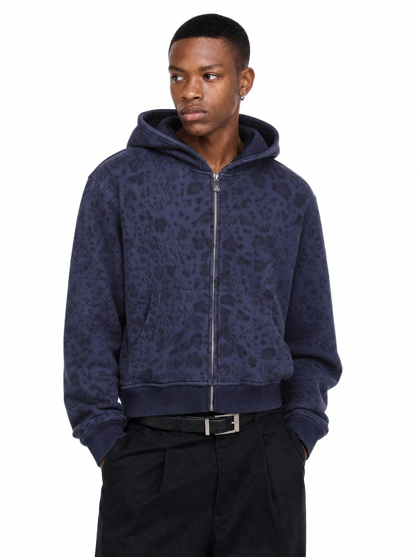 MADEEXTREME Leopard Camo Zip-Up Hoodie