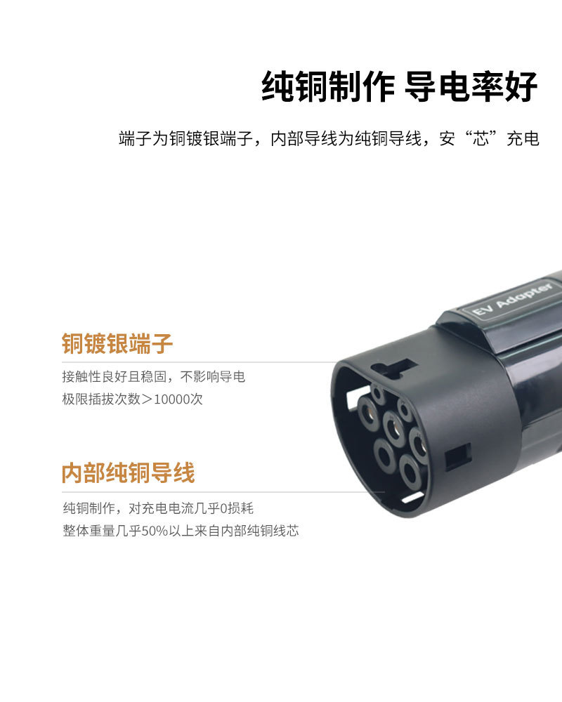 Charging converter for new energy vehicles, American standard to European standard, TYPE1 to TYPE2, American to European car adapter