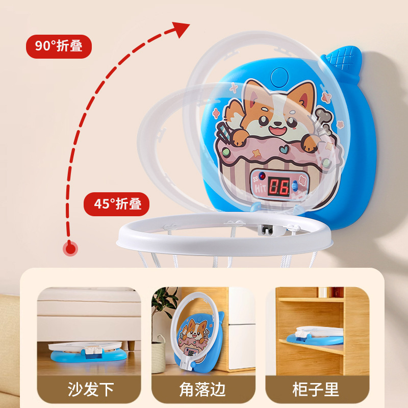 子供のバスケットボールの枠の室内はかごを入れて掛けます。|undefined