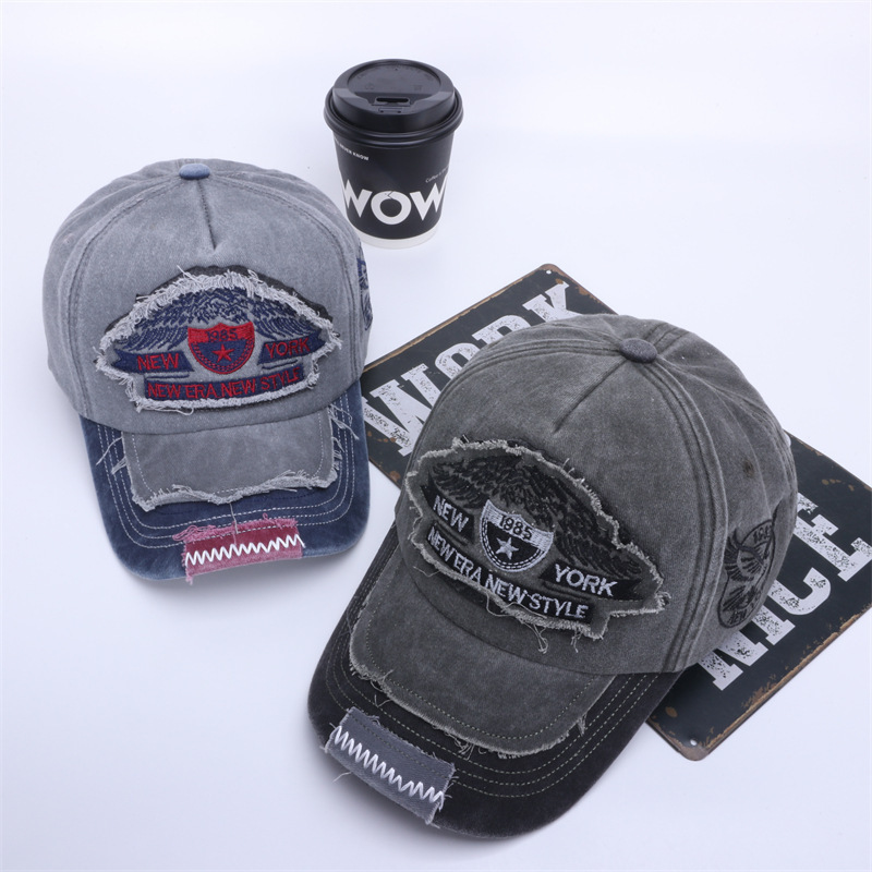 Unisex Vintage Baseball Cap With Feather Embroidery And Letters_voghion.com