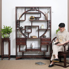 博古架实木新中式多宝阁茶叶室展示柜摆件隔断置物架现代简约酒柜