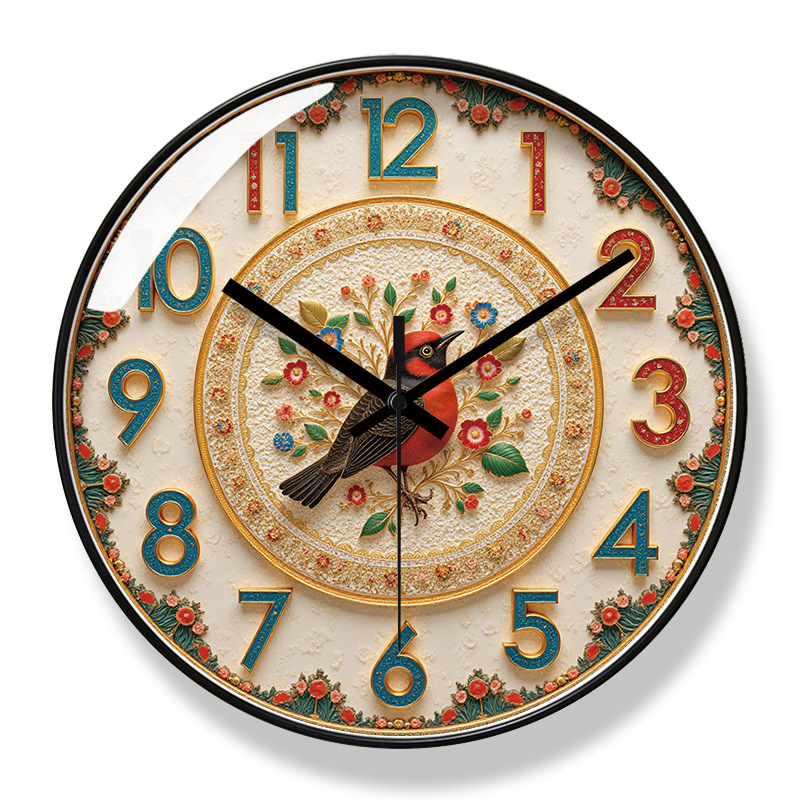 Ipla 7159 New Simple Atmospheric Wall Clock Living Room Clock Creative Retro Round Living Room Wall Watch Mute Clock