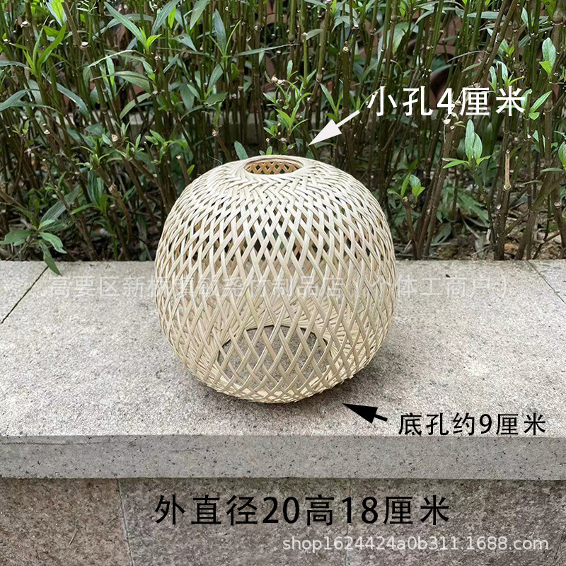 Buca linterna de bambú hecha a mano pura lámpara candelabro en el hogar decoración de ocio Zen retro con soporte de lámpara