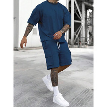W 28176 Men's T-shirt tooling shorts set ��ʿ T ����װ�̿���