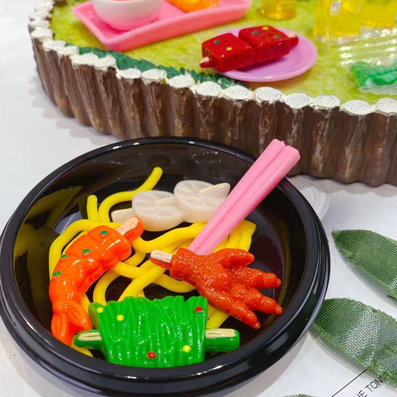 楽しくてクリエイティブな DIY レッドオイルボウルチキン子供用ままごと模擬食品おもちゃセットコラージュ手作り|undefined