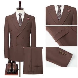 新郎西服套装男士商务职业正装修身结婚礼服英伦韩版大码两件套
