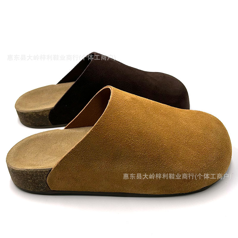 Ad Sanye Cross-Border 2026 Genuine Leather Mule Slippers Birkenstock Closed-Toe Half-Slipper Flat Outdoor Wear New Versatile Birkenstock Shoes Ad Sanye Cross-Border 2026 Genuine Leather Mule Slippers Birkenstock Closed-Toe Half-Slipper Flat Outdoor Wear New Versatile Birkenstock Shoes
