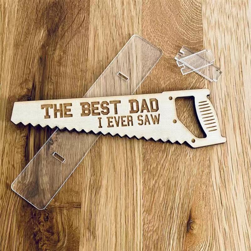 跨境新款THE BEST DAD I EVER父亲节礼物木锯 木制工艺品扳手摆件