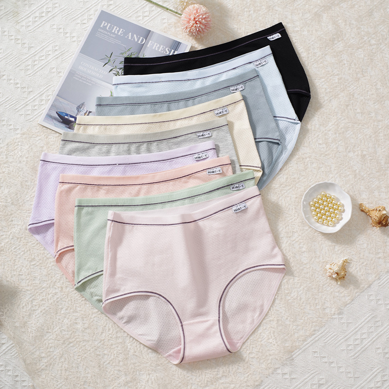 Nueva ropa interior de mujer japonesa antibacteriana cómoda suave transpirable cintura alta calzoncillos de mujer fábrica de mujeres al por mayor