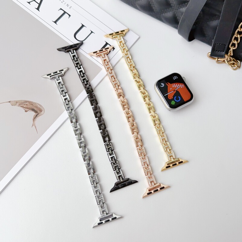 H Diamond New Arrival Suitable for Apple Apple Watch Wristband iwatchs9 Strap 8765SE Metal Watch Strap