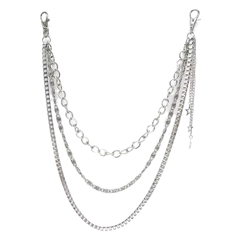 Cross-Border Five-Pointed Star Metal Pendant Waist Chain Ins Style Multi-Layer Chain Trouser Chain Personalized Clothing Accessories