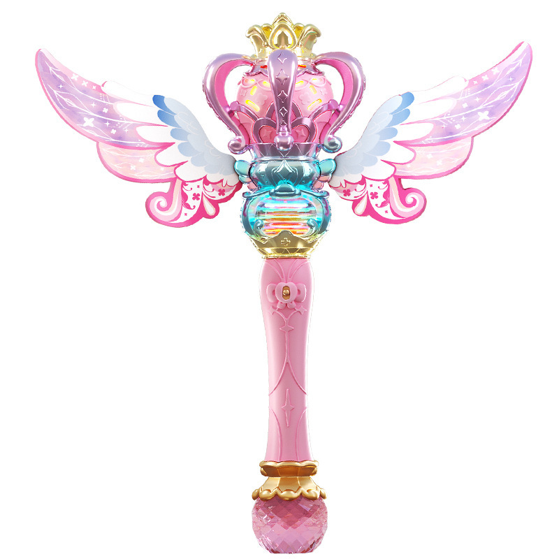 新しいバブルマシンおもちゃ魔法の妖精の杖女の子ハンドヘルドバブル杖電動プリンセス魔法の杖妖精のおもちゃ|undefined