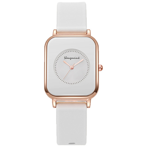 Factory Direct Student Watches for Girls, Wholesale Casual Square Personality Quartz Silicone Strap Cross-border Women's Watches
