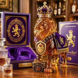 高硼硅玻璃威士忌酒瓶皇冠狮子珍藏纪念洋酒瓶定制分装玻璃酒瓶
