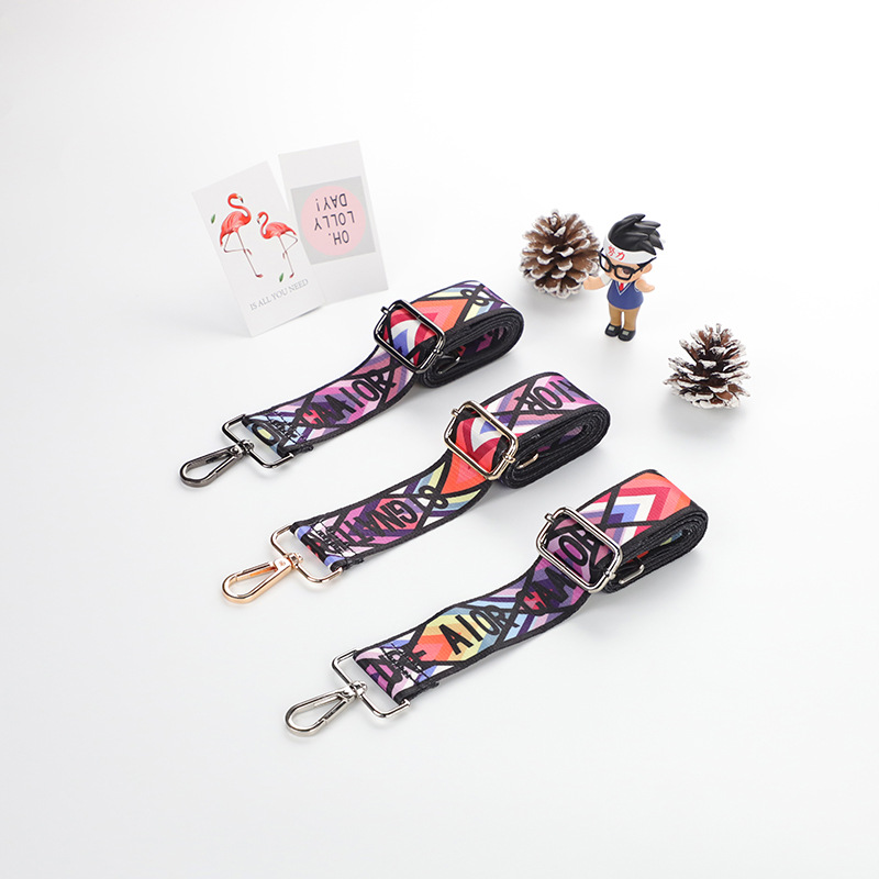New widened bag shoulder straps, single shoulder bag straps, fashionable and versatile printed bag straps, luggage accessories, bag straps, diagonal straps
