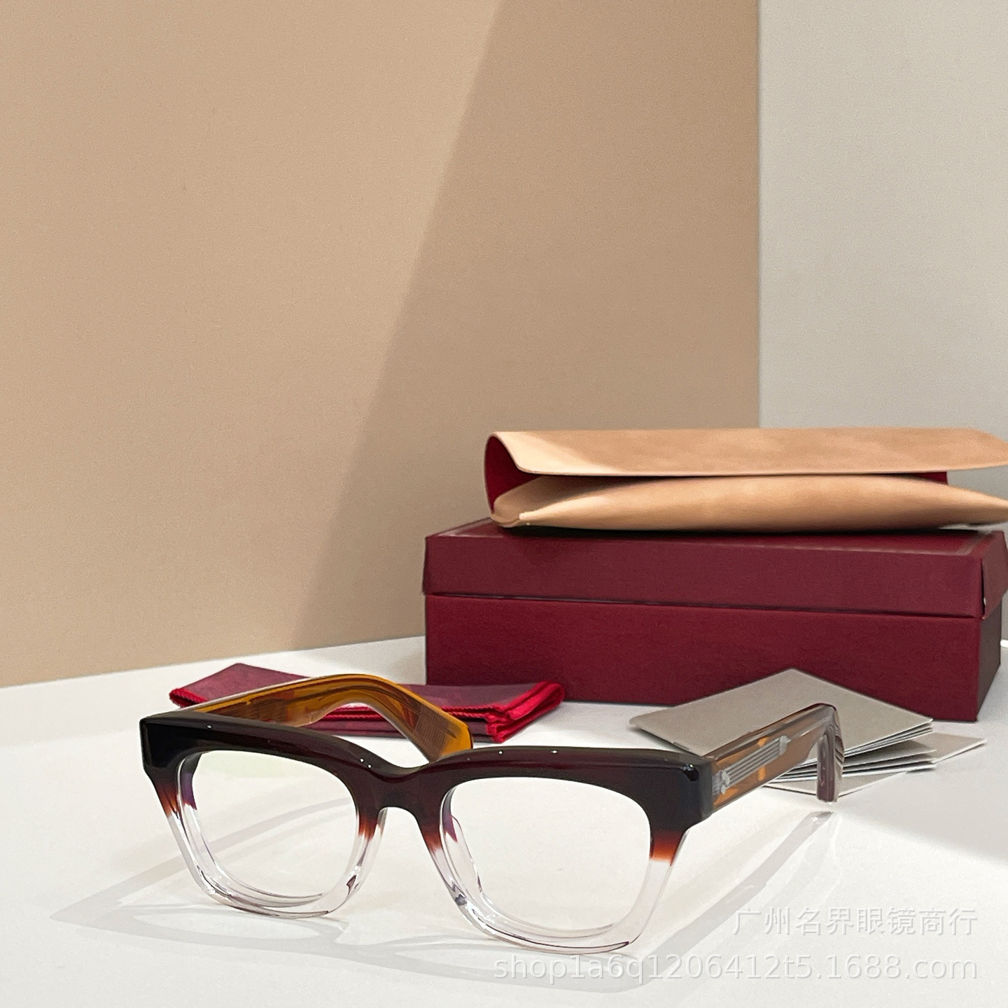 Jacques Marie Mage Dealan Acetate Eyeglasses Transparent Brown Clear