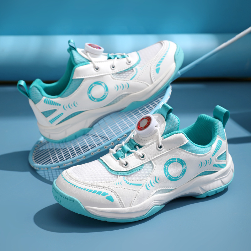 2025 Spring and Autumn New Badminton Shoes Children and Teenagers Breathable Mesh Sports Shoes Girls Rotating Buckle Training Shoes 2025 Spring and Autumn New Badminton Shoes Children and Teenagers Breathable Mesh Sports Shoes Girls Rotating Buckle Training Shoes